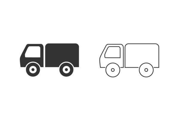 Camion ligne icône ensemble vecteur. Illustration vectorielle — Image vectorielle