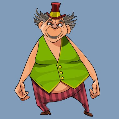 çizgi film şişman adam Sirk sanatçısı küçük şapkalı