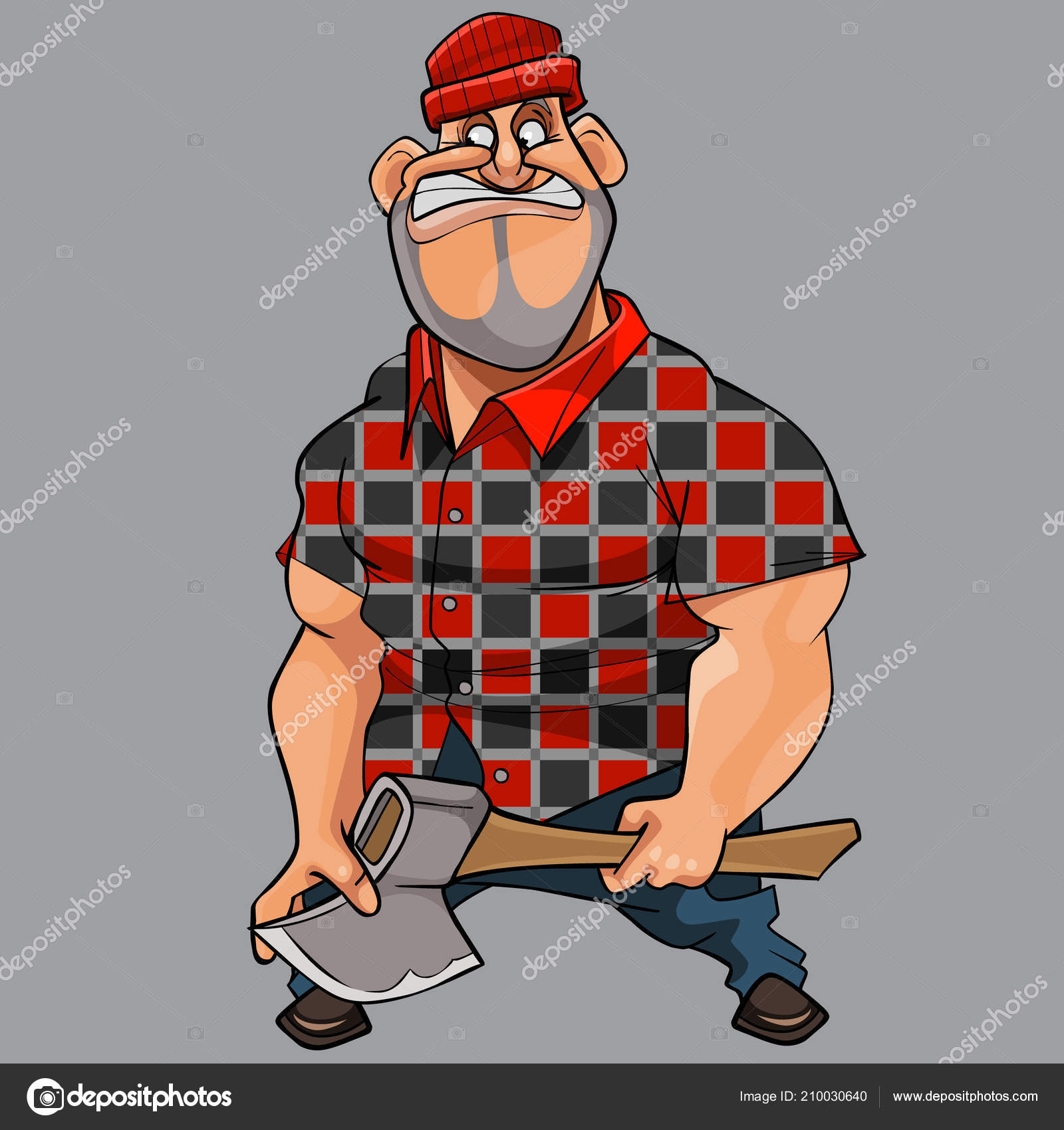 Cartoon Funny Man Big Guy His Hand Stock Vector Image by ©Westamult  #210030640