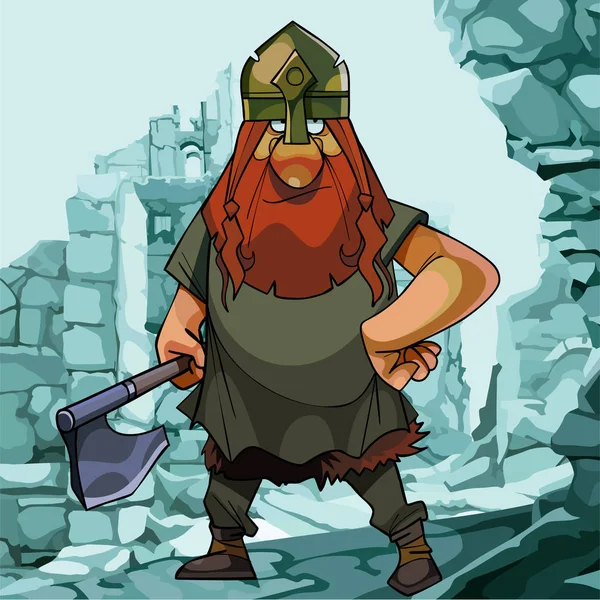 Viking arka plan mavi Antik Kalıntılar üzerinde çizgi film