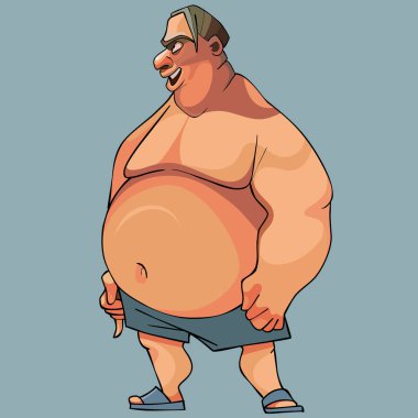 şort ve şeyller karikatür komik büyük şişman adam diyor