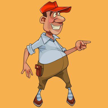 çizgi film neşeli ot bir kap Puan erkekte parmağını karınlı