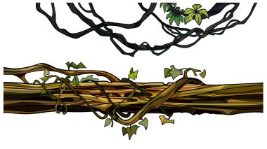 çizgi film sarmaşık twigs ve Ivy ile dolaşık bir günlük