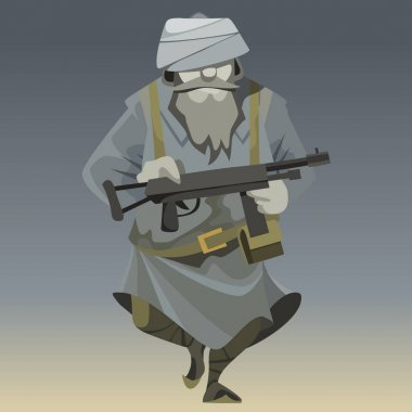 askeri kıyafet savaşçı Mücahit karikatür tanınmaz adam