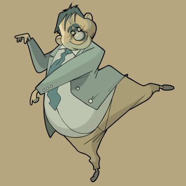 bir kravat ile bir takım elbise karikatür neşeli adam zarif dansları