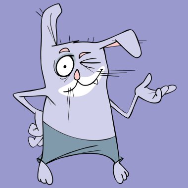 pantolon komik göz kırpma karikatür gri tavşan pençe gösterir