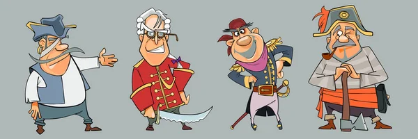 farklı ortaçağ giysileri karikatür erkek korsanlar