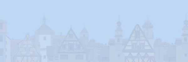 Χλωμό φόντο της Ευρωπαϊκής πόλης με σπίτια με ημιξύλινο ξύλο — Διανυσματικό Αρχείο