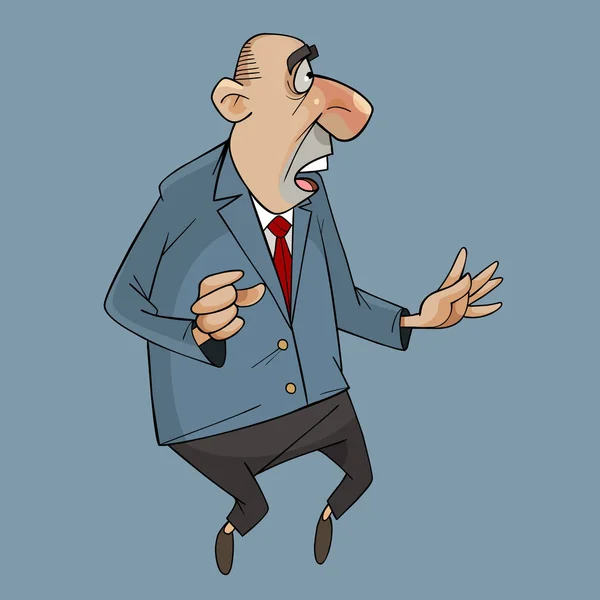 Καρτούν άντρας με κοστούμι με γραβάτα φοβισμένος — Διανυσματικό Αρχείο