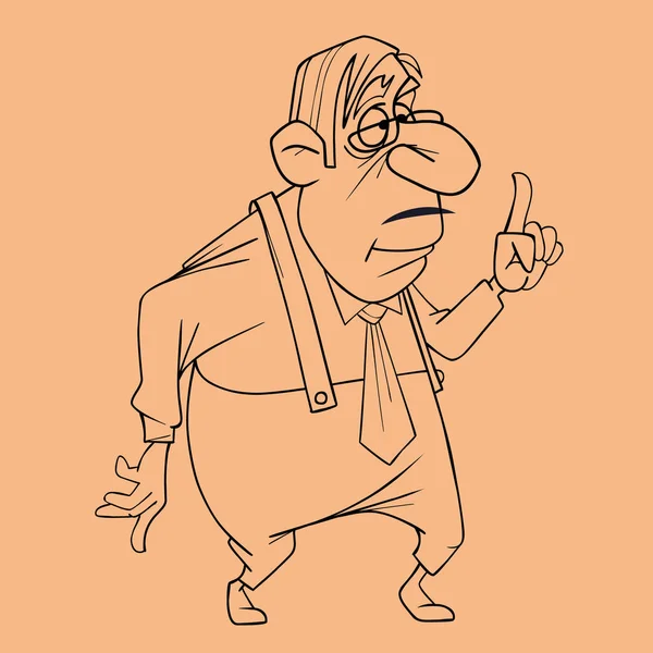karikatür adam kroki kesinlikle bir parmak ile tehdit
