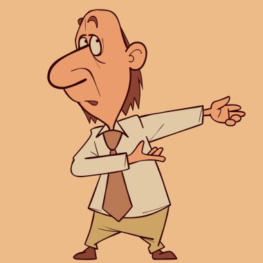 bir kravat ile giysi karikatür adam geçmek için davet ediyor