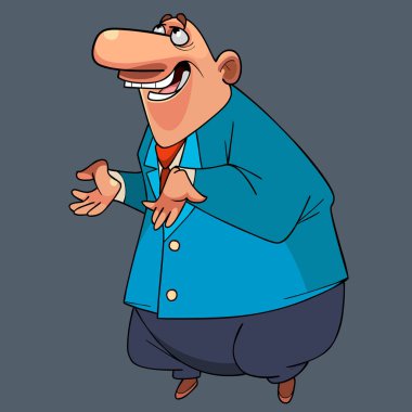 takım elbiseli karikatür adam avuç içi gösteren özür diler