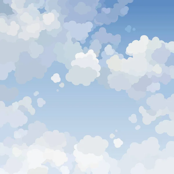 Μέρα Μπλε Φόντο Του Ουρανού Σύννεφα Κινουμένων Σχεδίων Εικόνα Διανύσματος — Διανυσματικό Αρχείο