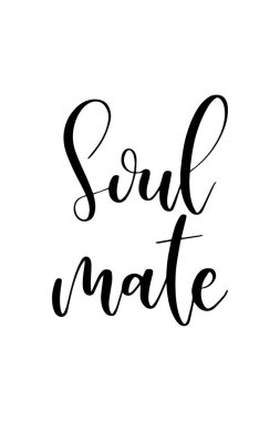 Elle çizilmiş sözcüğü. Fırça kalem harflerle ifade ruh eşi ile.