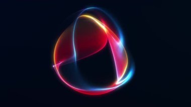 Koyu arkaplanda pürüzsüz gradyan ışığı olan en az parlayan küre, 4K içinde modern 3B animasyon.