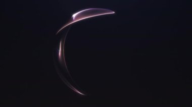 Pantone gradyan renkleri ve koyu arkaplanda pürüzsüz hareket akışı olan minimum soyut parlayan küre. Yaratıcı projeler için dijital fütüristik animasyon öğesi. Kusursuz döngü.