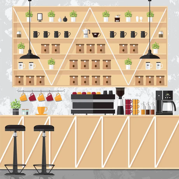 Bar Interioers Café — Vector de stock