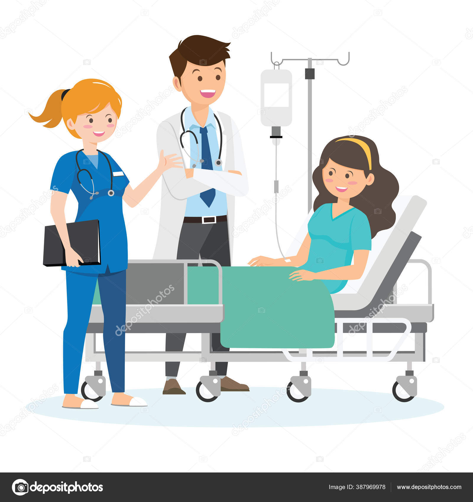 Medicine Concept Doctor Patient Hospital Room Modern Hospital Ward Interior  Stock Vector Image by ©puaypuayzaa #387969978