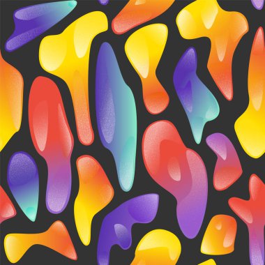 Vektör seamless modeli sıvı sıvı şekillerle süslenmiş. Modu