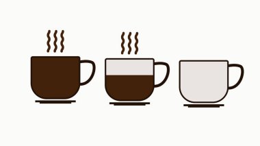 A cup of coffee that starts to fill up and runs out