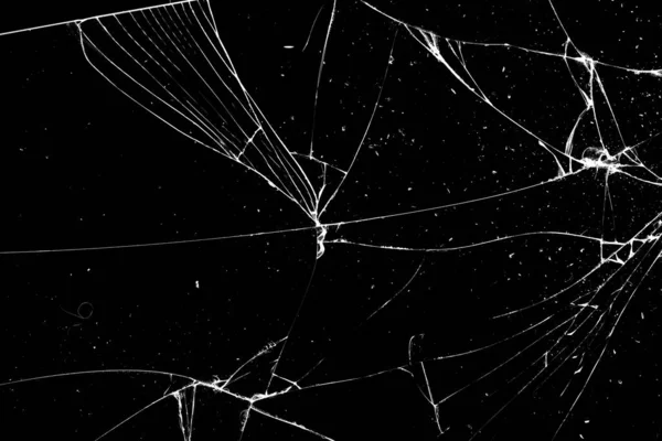 glass in cracks on a black background. template for design