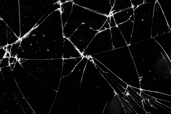 glass in cracks on a black background. template for design
