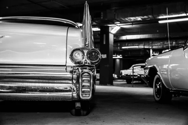 Retro car. black and white photography. High quality photo