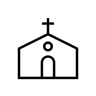 Bina simgesini basit düz stil illüstrasyon kaplı.