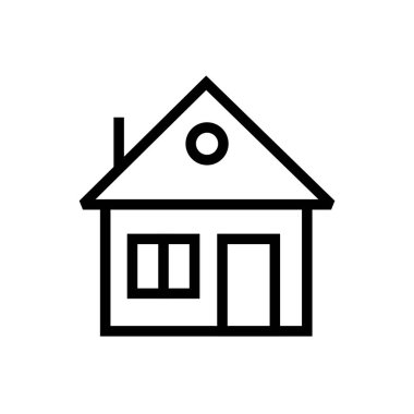 Bina simgesini basit düz stil illüstrasyon kaplı.