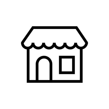 Bina simgesini basit düz stil illüstrasyon kaplı.