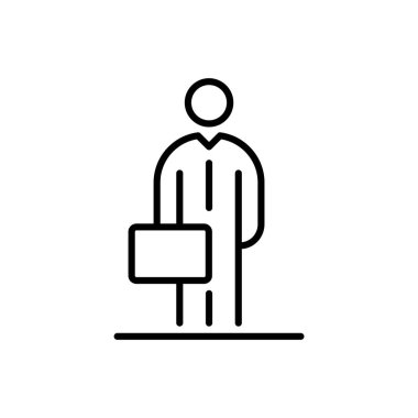 İşadamı simge avatar basit düz stil tasarlamak.