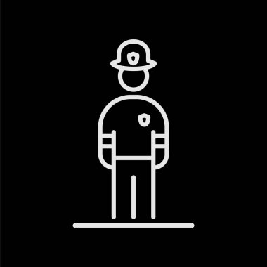 İtfaiyeci simge avatar basit düz stil tasarlamak.