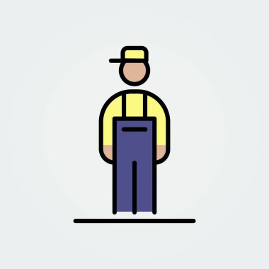 Tesisatçı simge avatar basit düz stil tasarlamak.