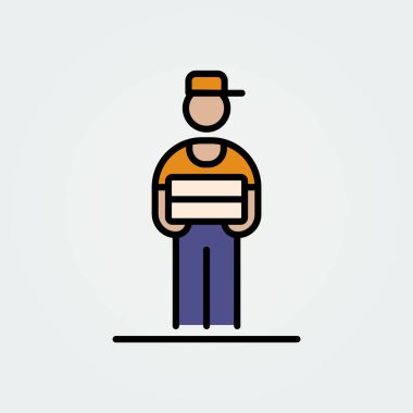 Teslimat simge avatar basit düz stil tasarlamak.