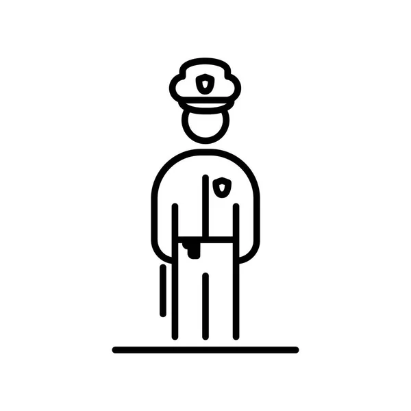 Ícone Policial Avatar Simples Ilustração Estilo Plano — Vetor de Stock