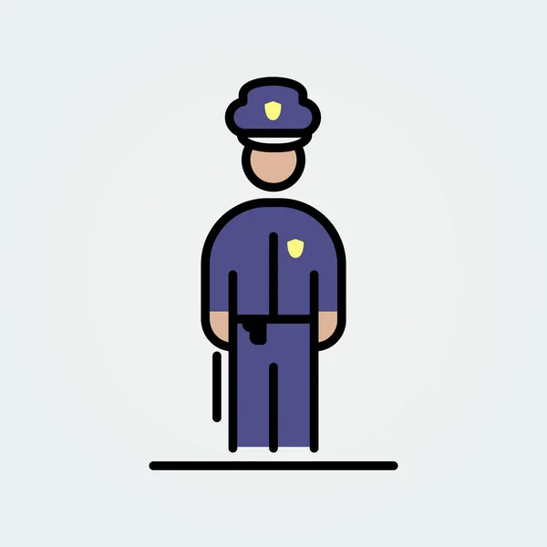 Ícone Policial Avatar Simples Ilustração Estilo Plano —  Vetores de Stock