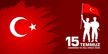 15 Temmuz Demokrasi ve milli birlik gunu. Türkçe çeviri: Temmuz 15 demokrasi ve Milli birlik günü