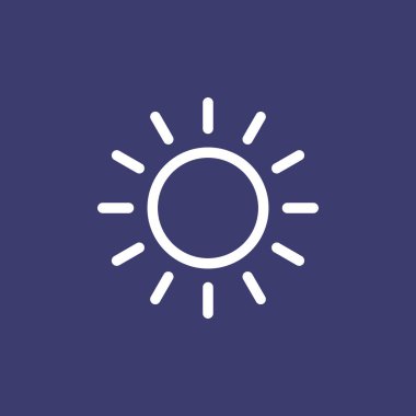 Güneş simgesi basit düz stil hava Kullanıcı arabirimi tasarımı için.