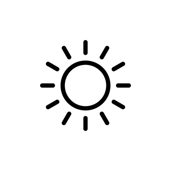 Icono Sol Para Diseño Simple Clima Estilo Plano — Vector de stock