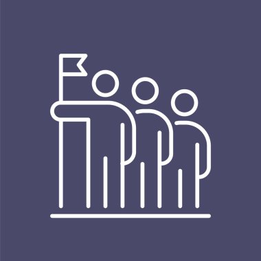 Takım çalışması iş insanlar simge basit çizgi düz tasarlamak.