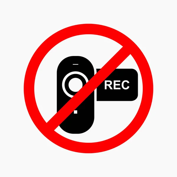 Não Sinal Proibição Vídeo Nenhuma Foto Câmera —  Vetores de Stock
