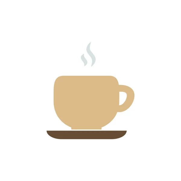 Koffiekopje Pictogram Eenvoudige Vlakke Stijl Illustratie — Stockvector