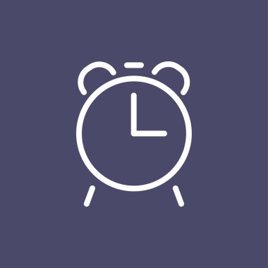 Alarm saat simgesi basit düz çizim çizimi.