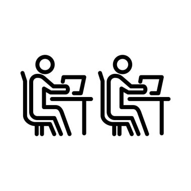 Sınıf simgesi basit düz stil anahat illüstrasyon.