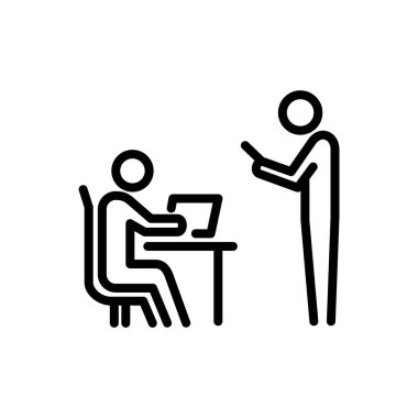 Sınıf simgesi basit düz stil anahat illüstrasyon.