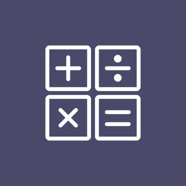 Hesap makinesi simge basit düz stil anahat tasarlamak.