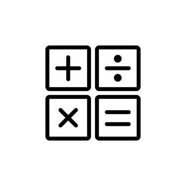 Hesap makinesi simge basit düz stil anahat tasarlamak.