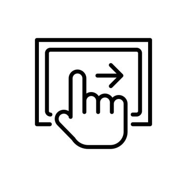 Kuvvetli darbe jest simgesi basit düz stil anahat illüstrasyon.