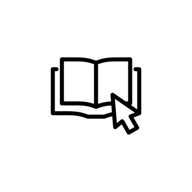 Kitap simgesi basit düz stil anahat illüstrasyon.