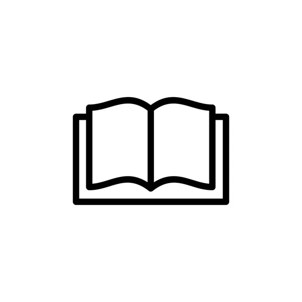 Icono Del Libro Ilustración Simple Esquema Estilo Plano — Vector de stock